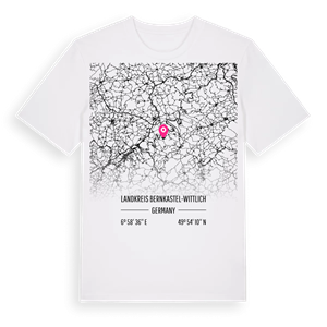 Landkreis Bernkastel-Wittlich karta t-shirt – ekologisk bomull t-shirt från Pinshirt