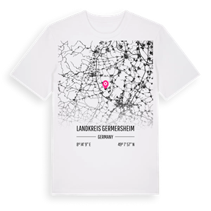 Landkreis Germersheim karta t-shirt – ekologisk bomull t-shirt från Pinshirt