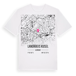 Landkreis Kusel karta t-shirt – ekologisk bomull t-shirt från Pinshirt