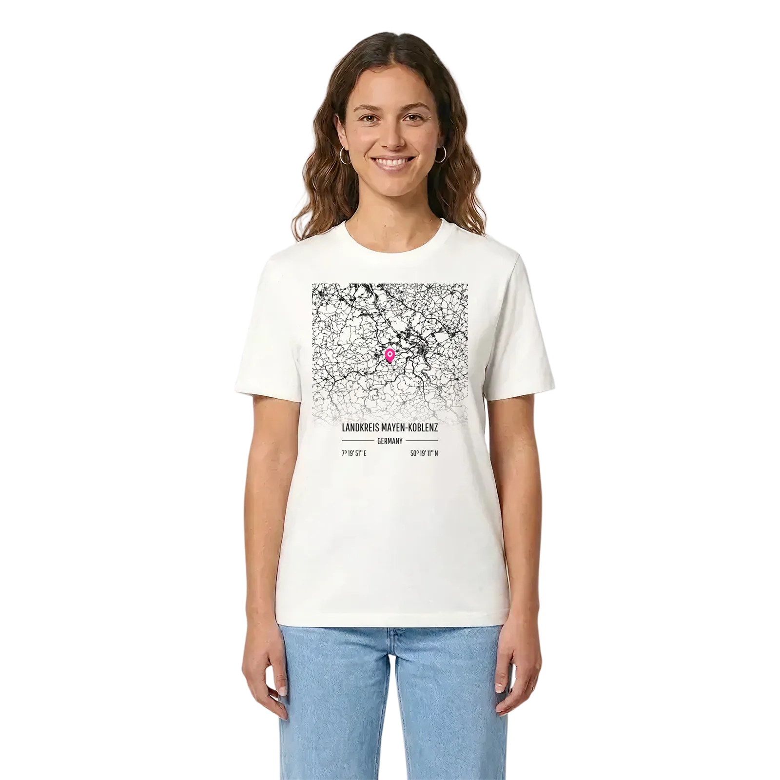 Landkreis Mayen-Koblenz karta t-shirt – White, i miljö