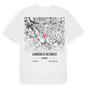 Landkreis Neuwied karta t-shirt – ekologisk bomull t-shirt från Pinshirt
