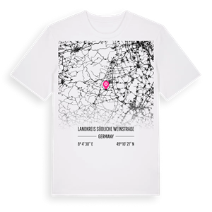 Landkreis Südliche Weinstraße karta t-shirt – ekologisk bomull t-shirt från Pinshirt