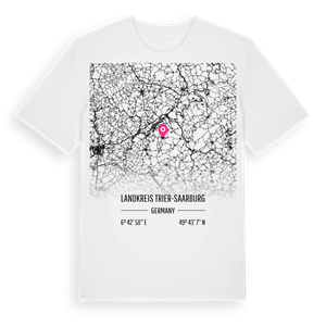 Landkreis Trier-Saarburg karta t-shirt – ekologisk bomull t-shirt från Pinshirt