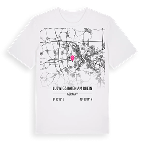 Ludwigshafen am Rhein karta t-shirt – ekologisk bomull t-shirt från Pinshirt
