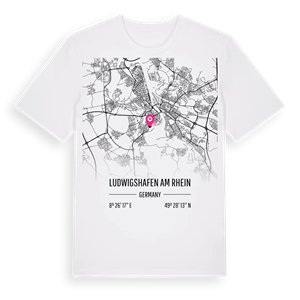Ludwigshafen am Rhein karta t-shirt – ekologisk bomull t-shirt från Pinshirt