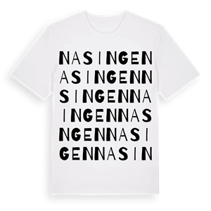 Nasingen ordlek t-shirt – ekologisk bomull t-shirt från Pinshirt