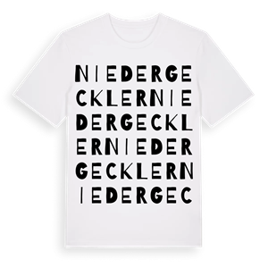 Niedergeckler ordlek t-shirt – ekologisk bomull t-shirt från Pinshirt