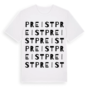 Preist ordlek t-shirt – ekologisk bomull t-shirt från Pinshirt