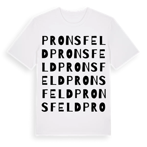 Pronsfeld ordlek t-shirt – ekologisk bomull t-shirt från Pinshirt