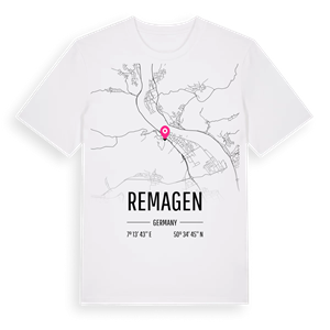 Remagen karta t-shirt – ekologisk bomull t-shirt från Pinshirt