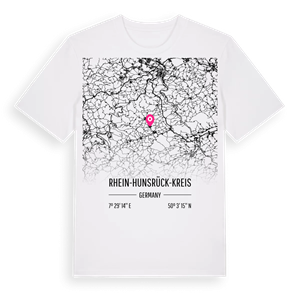 Rhein-Hunsrück-Kreis karta t-shirt – ekologisk bomull t-shirt från Pinshirt