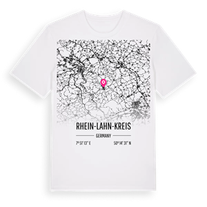 Rhein-Lahn-Kreis karta t-shirt – ekologisk bomull t-shirt från Pinshirt