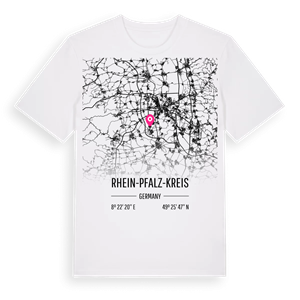 Rhein-Pfalz-Kreis karta t-shirt – ekologisk bomull t-shirt från Pinshirt