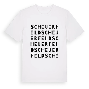 Scheuerfeld ordlek t-shirt – ekologisk bomull t-shirt från Pinshirt