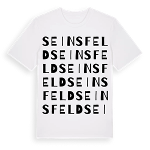 Seinsfeld ordlek t-shirt – ekologisk bomull t-shirt från Pinshirt