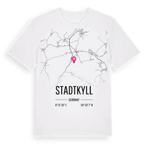 Stadtkyll karta t-shirt – ekologisk bomull t-shirt från Pinshirt