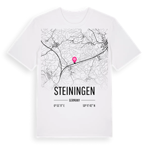 Steiningen karta t-shirt – ekologisk bomull t-shirt från Pinshirt