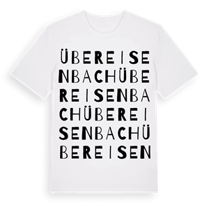 Übereisenbach ordlek t-shirt – ekologisk bomull t-shirt från Pinshirt