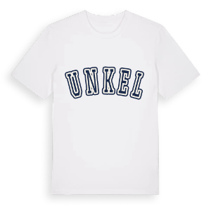 Unkel college t-shirt – ekologisk bomull t-shirt från Pinshirt