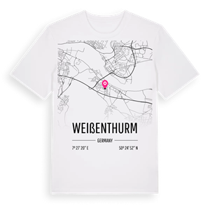 Weißenthurm karta t-shirt – ekologisk bomull t-shirt från Pinshirt