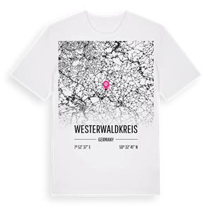 Westerwaldkreis karta t-shirt – ekologisk bomull t-shirt från Pinshirt