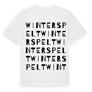 Winterspelt ordlek t-shirt – ekologisk bomull t-shirt från Pinshirt