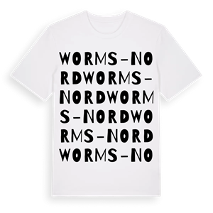 Worms-Nord ordlek t-shirt – ekologisk bomull t-shirt från Pinshirt