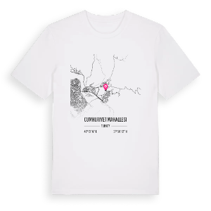Cumhuriyet Mahallesi karta t-shirt – ekologisk bomull t-shirt från Pinshirt