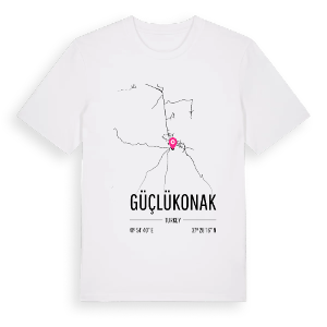 Güçlükonak karta t-shirt – ekologisk bomull t-shirt från Pinshirt