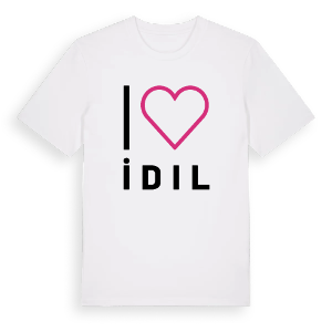 Jag älskar İdil t-shirt stort tryck – ekologisk bomull t-shirt från Pinshirt