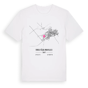 Turgut Özal Mahallesi karta t-shirt – ekologisk bomull t-shirt från Pinshirt