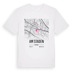 Am Staden karta t-shirt – ekologisk bomull t-shirt från Pinshirt