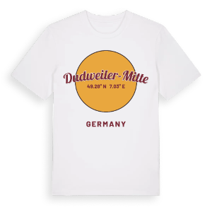 Dudweiler-Mitte cirkel t-shirt – ekologisk bomull t-shirt från Pinshirt