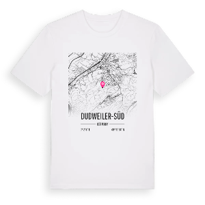 Dudweiler-Süd karta t-shirt – ekologisk bomull t-shirt från Pinshirt