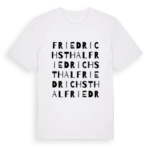 Friedrichsthal ordlek t-shirt – ekologisk bomull t-shirt från Pinshirt