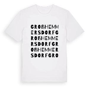Großhemmersdorf ordlek t-shirt – ekologisk bomull t-shirt från Pinshirt