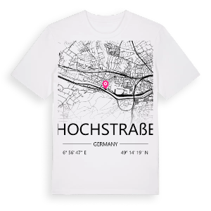 Hochstraße karta t-shirt – ekologisk bomull t-shirt från Pinshirt