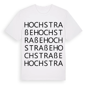Hochstraße ordlek t-shirt – ekologisk bomull t-shirt från Pinshirt