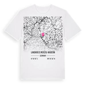 Landkreis Merzig-Wadern karta t-shirt – ekologisk bomull t-shirt från Pinshirt