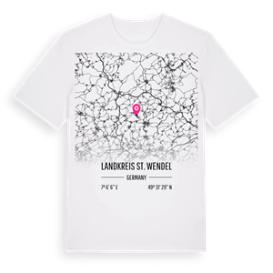 Landkreis St. Wendel karta t-shirt – ekologisk bomull t-shirt från Pinshirt