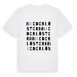 Niederlöstern ordlek t-shirt – ekologisk bomull t-shirt från Pinshirt