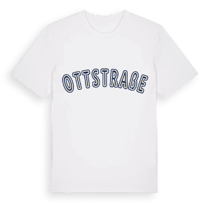 Ottstraße college t-shirt – ekologisk bomull t-shirt från Pinshirt