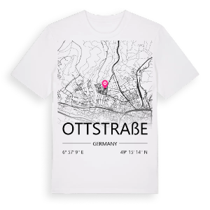 Ottstraße karta t-shirt – ekologisk bomull t-shirt från Pinshirt