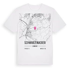 Schwarzenacker karta t-shirt – ekologisk bomull t-shirt från Pinshirt