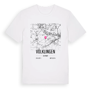 Völklingen karta t-shirt – ekologisk bomull t-shirt från Pinshirt