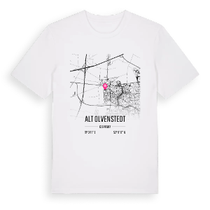 Alt Olvenstedt karta t-shirt – ekologisk bomull t-shirt från Pinshirt