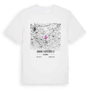 Anhalt-Bitterfeld karta t-shirt – ekologisk bomull t-shirt från Pinshirt