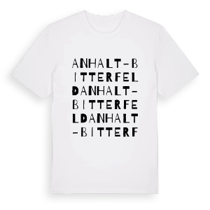 Anhalt-Bitterfeld ordlek t-shirt – ekologisk bomull t-shirt från Pinshirt