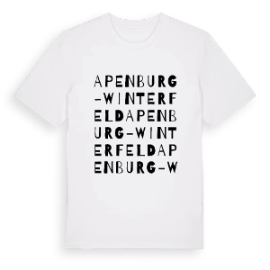 Apenburg-Winterfeld ordlek t-shirt – ekologisk bomull t-shirt från Pinshirt
