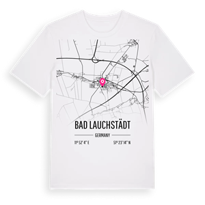 Bad Lauchstädt karta t-shirt – ekologisk bomull t-shirt från Pinshirt